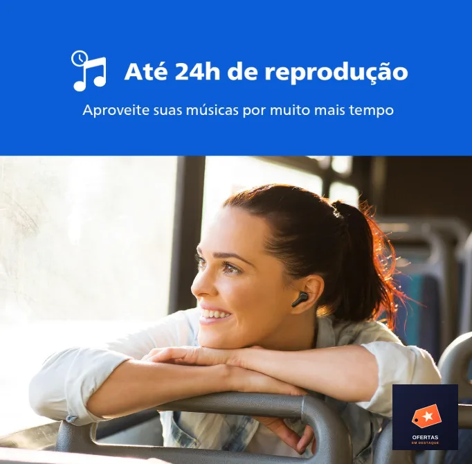 Fone de Ouvido Sem Fio TWS, TAT1109BK/00, Bluetooth, Com Microfone, Até 24 horas de bateria, Preto — foto 2