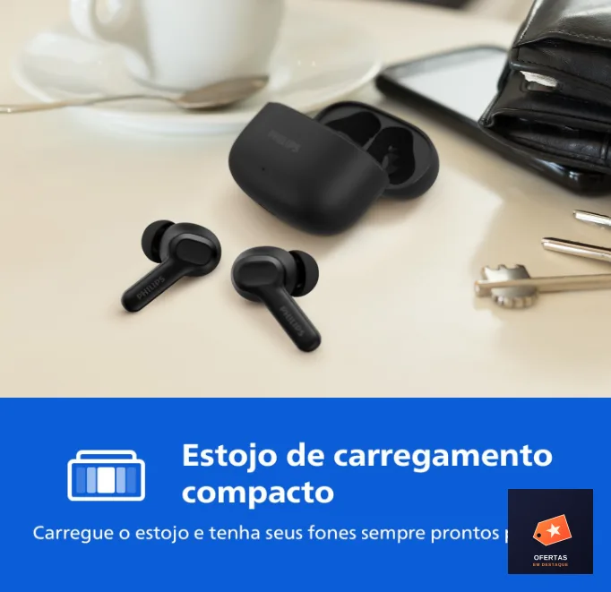 Fone de Ouvido Sem Fio TWS, TAT1109BK/00, Bluetooth, Com Microfone, Até 24 horas de bateria, Preto — foto 3