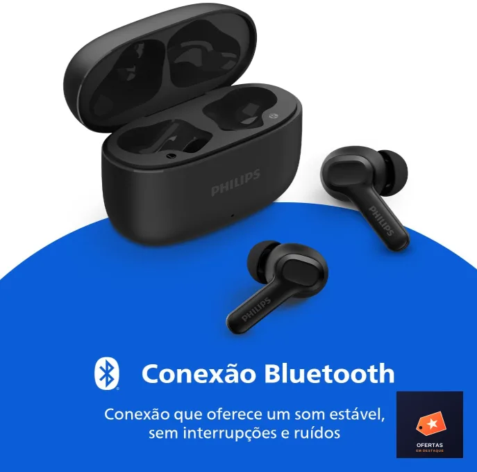 Fone de Ouvido Sem Fio TWS, TAT1109BK/00, Bluetooth, Com Microfone, Até 24 horas de bateria, Preto — foto 4
