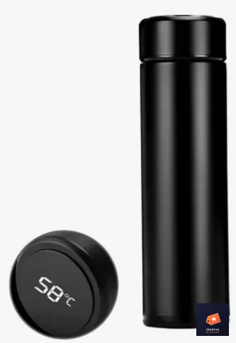 Garrafa Térmica Digital 500ml Display Led Temperatura Inox — Newness Digital Lens — Casa
