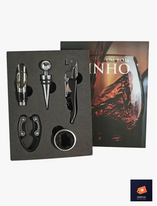 Kit Vinho Saca Rolhas Abridor Tampa Dosador Presente — foto 2