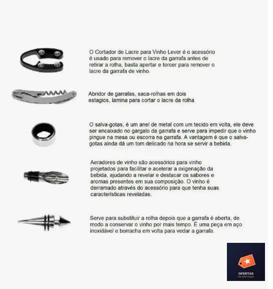 Kit Vinho Saca Rolhas Abridor Tampa Dosador Presente — foto 3