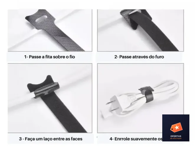 Presilha 15cm Fita Abraçadeira Cabos Chicote Fios (50 unidades) — foto 5